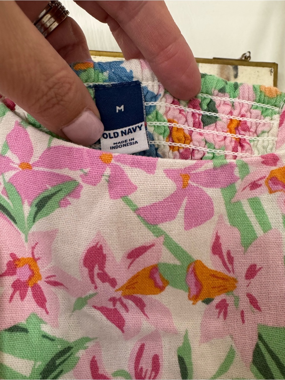 Old Navy Pastel Floral Mini Sundress in Pink, Blue & Yellow - Picture 3 of 4